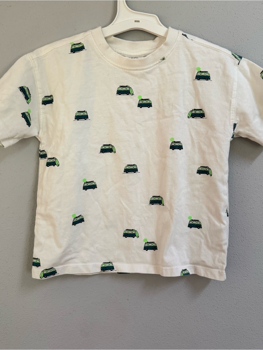 Zara Kids Boys‎ Cream Surf Van All Over Print T-Shirt Green Size 4 Years 104cm